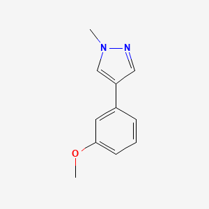 molecular formula C11H12N2O B13208694 4-(3-Methoxyphenyl)-1-methyl-1H-pyrazole 