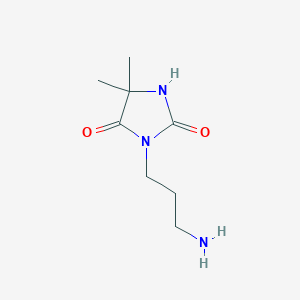 molecular formula C8H15N3O2 B13208699 3-(3-Aminopropyl)-5,5-dimethylimidazolidine-2,4-dione 