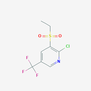 molecular formula C8H7ClF3NO2S B13208726 2-Chloro-3-(ethanesulfonyl)-5-(trifluoromethyl)pyridine 