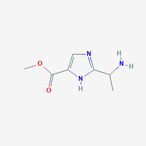molecular formula C7H11N3O2 B13208769 Methyl 2-(1-aminoethyl)-1H-imidazole-5-carboxylate 