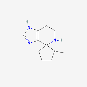 molecular formula C11H17N3 B13208816 5-Methyl-3',5',6',7'-tetrahydrospiro[cyclopentane-1,4'-imidazo[4,5-c]pyridine] 