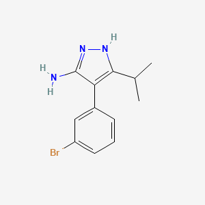 molecular formula C12H14BrN3 B13208818 4-(3-Bromophenyl)-5-(propan-2-yl)-1H-pyrazol-3-amine 