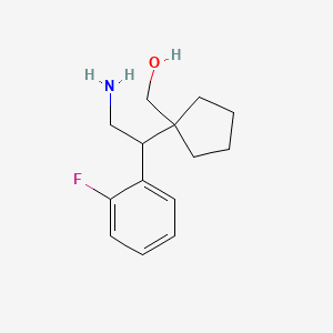 molecular formula C14H20FNO B13208827 {1-[2-Amino-1-(2-fluorophenyl)ethyl]cyclopentyl}methanol 