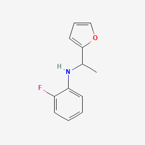 molecular formula C12H12FNO B13208850 2-fluoro-N-[1-(furan-2-yl)ethyl]aniline 