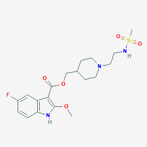 molecular formula C19H26FN3O5S B132089 (1-(2-(methylsulfonamido)ethyl)piperidin-4-yl)methyl 5-fluoro-2-methoxy-1H-indole-3-carboxylate CAS No. 144625-67-2