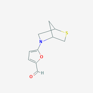 molecular formula C10H11NO2S B13208915 5-{2-Thia-5-azabicyclo[2.2.1]heptan-5-yl}furan-2-carbaldehyde 