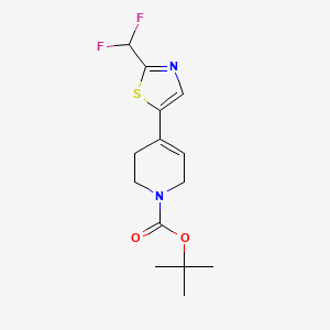 molecular formula C14H18F2N2O2S B13208937 tert-Butyl 4-[2-(difluoromethyl)-1,3-thiazol-5-yl]-1,2,3,6-tetrahydropyridine-1-carboxylate 