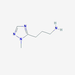 molecular formula C6H12N4 B13208959 3-(1-methyl-1H-1,2,4-triazol-5-yl)propan-1-amine 