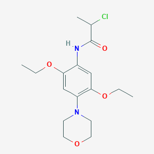 molecular formula C17H25ClN2O4 B13209007 2-chloro-N-(2,5-diethoxy-4-morpholin-4-ylphenyl)propanamide CAS No. 790263-79-5