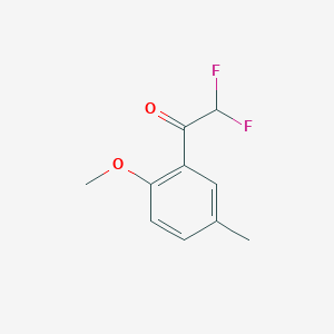 molecular formula C10H10F2O2 B13209095 2,2-Difluoro-1-(2-methoxy-5-methylphenyl)ethan-1-one 