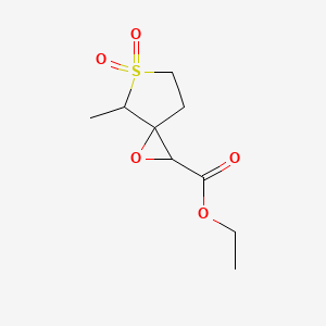 molecular formula C9H14O5S B13209103 Ethyl 7-methyl-6,6-dioxo-1-oxa-6lambda6-thiaspiro[2.4]heptane-2-carboxylate 