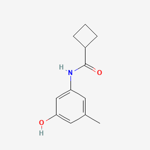 molecular formula C12H15NO2 B13209160 N-(3-Hydroxy-5-methylphenyl)cyclobutanecarboxamide 