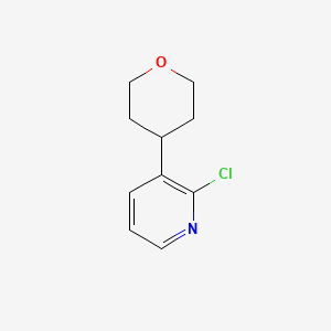 molecular formula C10H12ClNO B13209180 2-Chloro-3-(4-tetrahydropyranyl)pyridine 