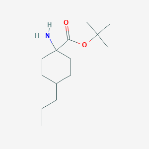 molecular formula C14H27NO2 B13209205 tert-Butyl 1-amino-4-propylcyclohexane-1-carboxylate 