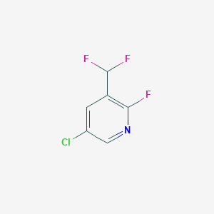 molecular formula C6H3ClF3N B1320931 5-Chloro-3-(difluoromethyl)-2-fluoropyridine 
