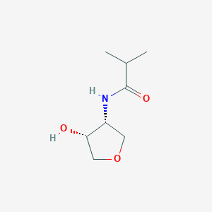 molecular formula C8H15NO3 B13209310 N-[(3R,4R)-4-Hydroxyoxolan-3-yl]-2-methylpropanamide 