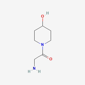 molecular formula C7H14N2O2 B13209322 2-Amino-1-(4-hydroxypiperidin-1-yl)ethan-1-one 