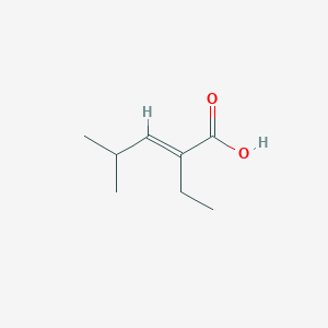 molecular formula C8H14O2 B13209380 (2E)-2-Ethyl-4-methylpent-2-enoic acid 
