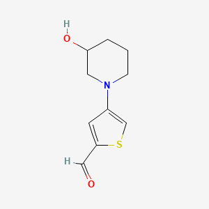 molecular formula C10H13NO2S B13209401 4-(3-Hydroxypiperidin-1-yl)thiophene-2-carbaldehyde 