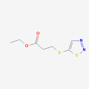 molecular formula C7H10N2O2S2 B1320944 3-([1,2,3]Thiadiazol-5-ylsulfanyl)-propionic acid ethyl ester 