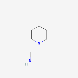 molecular formula C10H20N2 B13209461 4-Methyl-1-(3-methylazetidin-3-yl)piperidine 