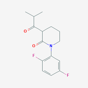 molecular formula C15H17F2NO2 B13209514 1-(2,5-Difluorophenyl)-3-(2-methylpropanoyl)piperidin-2-one 