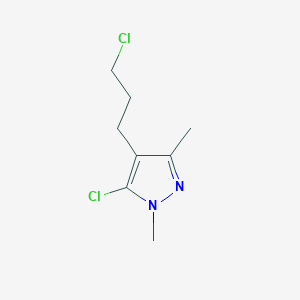 molecular formula C8H12Cl2N2 B13209601 5-Chloro-4-(3-chloropropyl)-1,3-dimethyl-1H-pyrazole 