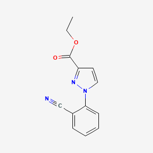 molecular formula C13H11N3O2 B13209611 Ethyl 1-(2-cyanophenyl)-1H-pyrazole-3-carboxylate 