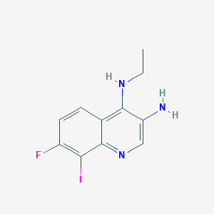 molecular formula C11H11FIN3 B13209617 N4-Ethyl-7-fluoro-8-iodoquinoline-3,4-diamine 