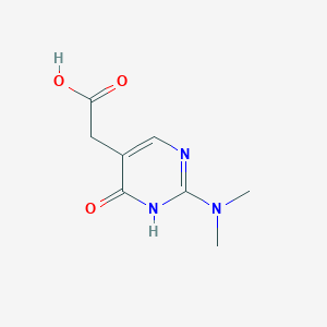 molecular formula C8H11N3O3 B13209632 2-[2-(Dimethylamino)-6-oxo-1,6-dihydropyrimidin-5-yl]acetic acid 