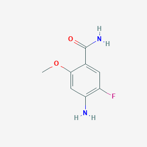 molecular formula C8H9FN2O2 B13209715 4-Amino-5-fluoro-2-methoxybenzamide 