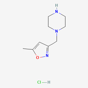 molecular formula C9H16ClN3O B13209721 1-[(5-Methyl-1,2-oxazol-3-yl)methyl]piperazine hydrochloride 