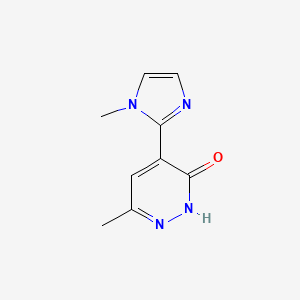 molecular formula C9H10N4O B13209737 6-methyl-4-(1-methyl-1H-imidazol-2-yl)-2,3-dihydropyridazin-3-one 