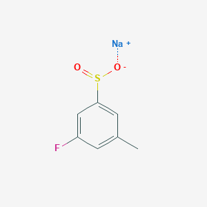 molecular formula C7H6FNaO2S B13209744 Sodium 3-fluoro-5-methylbenzene-1-sulfinate 