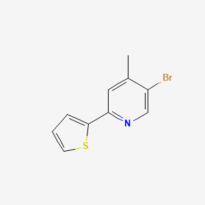 molecular formula C10H8BrNS B13209755 5-Bromo-4-methyl-2-(thiophen-2-yl)pyridine 