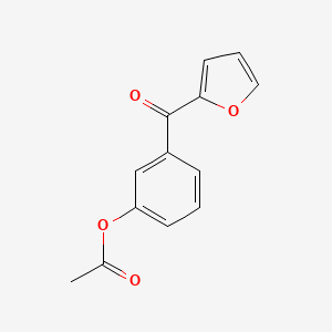 molecular formula C13H10O4 B1320982 2-(3-乙酰氧基苯甲酰)呋喃 CAS No. 898766-20-6