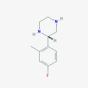 molecular formula C11H15FN2 B1320994 (S)-2-(4-Fluoro-2-methylphenyl)piperazine CAS No. 780744-28-7