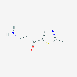 molecular formula C7H10N2OS B13209942 3-Amino-1-(2-methyl-1,3-thiazol-5-YL)propan-1-one 
