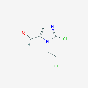 molecular formula C6H6Cl2N2O B13209965 2-Chloro-1-(2-chloroethyl)-1H-imidazole-5-carbaldehyde 
