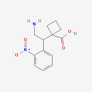 molecular formula C13H16N2O4 B13209972 1-[2-Amino-1-(2-nitrophenyl)ethyl]cyclobutane-1-carboxylic acid 