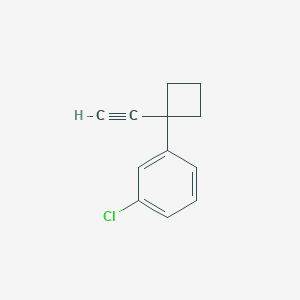 molecular formula C12H11Cl B13209977 1-Chloro-3-(1-ethynylcyclobutyl)benzene 