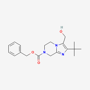 molecular formula C19H25N3O3 B13209995 Benzyl 2-tert-butyl-3-(hydroxymethyl)-5H,6H,7H,8H-imidazo[1,2-a]pyrazine-7-carboxylate 