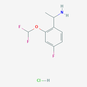 molecular formula C9H11ClF3NO B13210075 1-[2-(Difluoromethoxy)-4-fluorophenyl]ethan-1-amine hydrochloride 