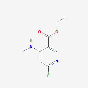 molecular formula C9H11ClN2O2 B1321013 6-氯-4-(甲基氨基)烟酸乙酯 CAS No. 449811-28-3