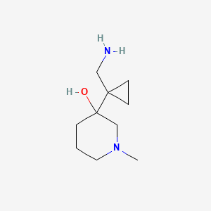 molecular formula C10H20N2O B13210140 3-[1-(Aminomethyl)cyclopropyl]-1-methylpiperidin-3-ol 