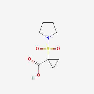 molecular formula C8H13NO4S B13210168 1-(Pyrrolidine-1-sulfonyl)cyclopropane-1-carboxylic acid 