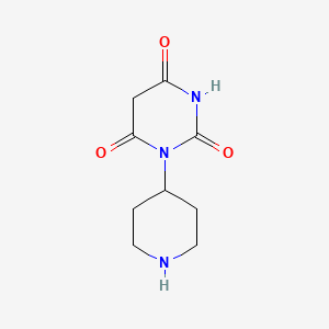 molecular formula C9H13N3O3 B13210197 1-(Piperidin-4-yl)-1,3-diazinane-2,4,6-trione 