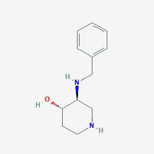 molecular formula C12H18N2O B13210214 (3S,4S)-3-(Benzylamino)piperidin-4-ol 