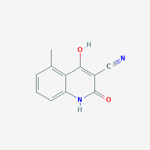 molecular formula C11H8N2O2 B13210281 2,4-Dihydroxy-5-methylquinoline-3-carbonitrile 