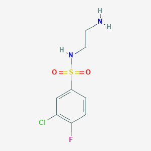 molecular formula C8H10ClFN2O2S B13210310 N-(2-Aminoethyl)-3-chloro-4-fluorobenzene-1-sulfonamide 